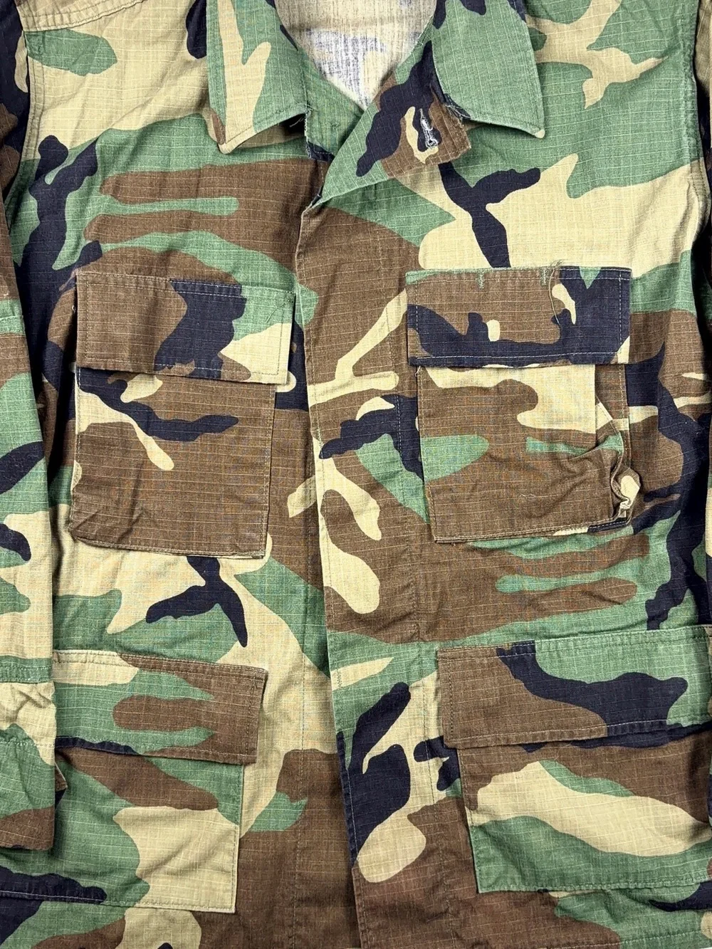 U.S. Army Woodland Camo Field Jacket - Green, Brown, Black, Tan‎